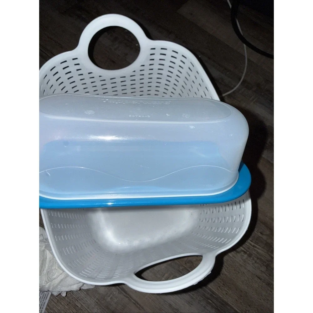 Tupperware Butter Single Stick Dish Aquamarine Peacock Blue New